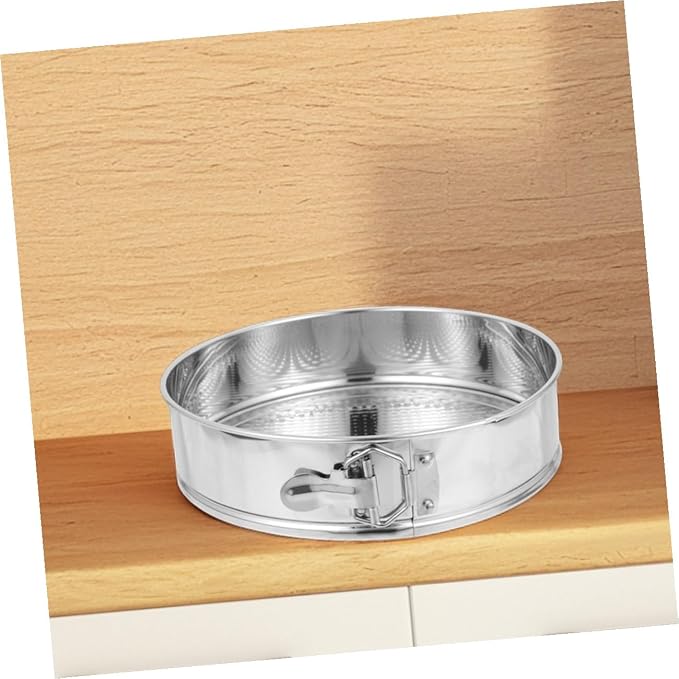 POPETPOP Springform Cake Pan 9-inch Stainless Steel Spring Lock Leakproof Cheesecake Mold with Removable Bottom for Baking Brownies, Tarts, and Pancakes, Sturdy Kitchen Bakeware for Home