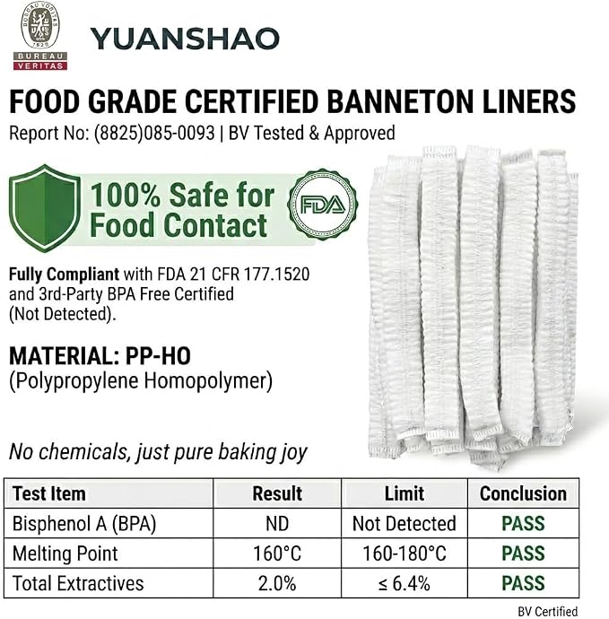 100 Pcs Banneton Liner,Banneton Bread Proofing Basket Non Woven Liners Non-Stick Dough,Bread Proofing Cover,Elastic Banneton Basket Liner for Prevents Dough from Sticking to Basket