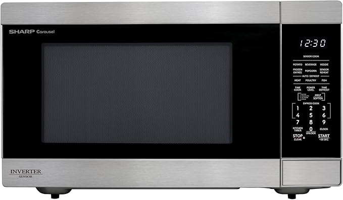 SHARP Countertop Microwave Oven with Removable 16.5" Carousel Turntable, 1200 Watt, 2.2 Cubic Feet, Stainless Steel