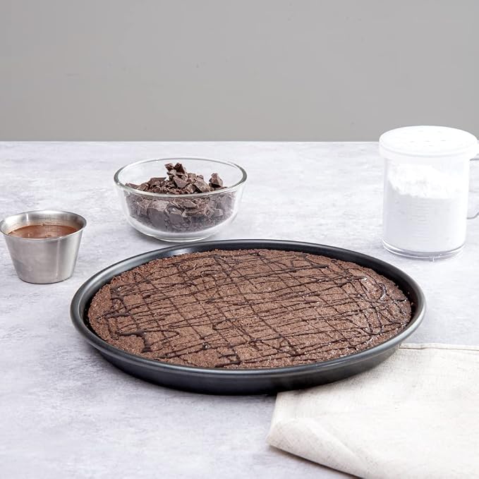Restaurantware Met Lux 10.2 Inch Round Cake Pan 1 Heavy-Duty Pizza Pan - Non-Stick Oven-Baking Aluminum Deep Dish Pizza Pan For Pizzas & More Perfect For Pizzerias Buffets or Sandwich Shops