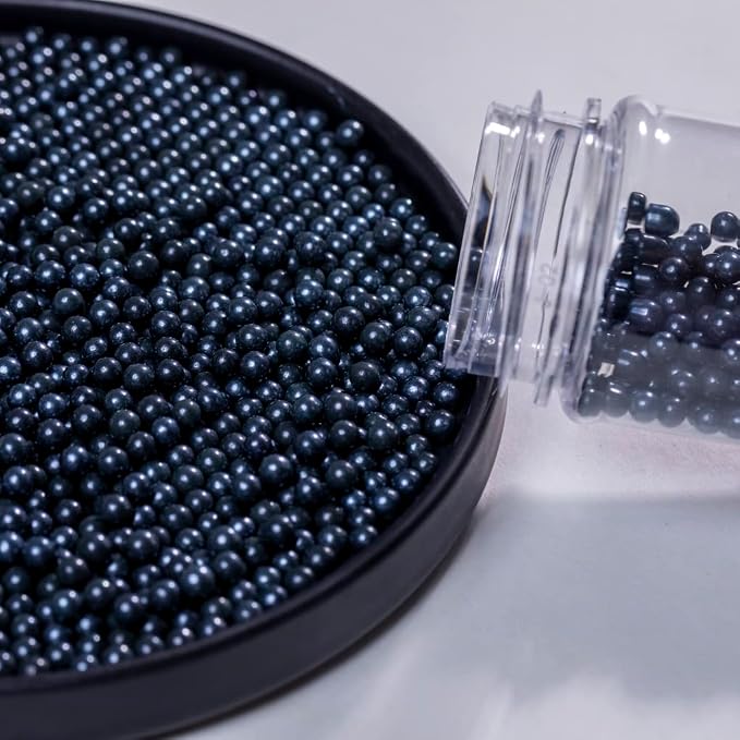 Black Sprinkles Edible Pearls,Cake Sprinkles 130g 4.6OZ,Cookie Sprinkles,Sugar Pearl, Edible Candy Pearls for Cake Cupcake Decorationg(4mm-Black)