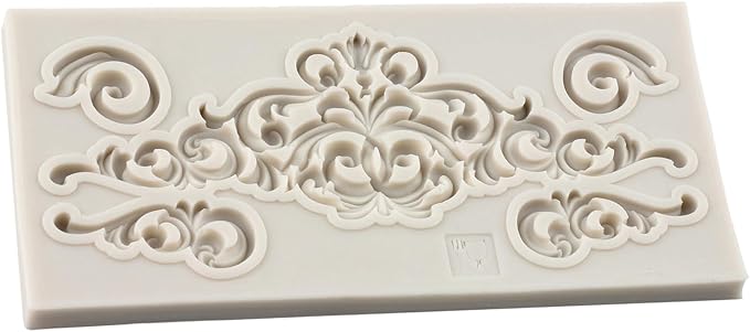 Baroque Fondant Molds Curlicues Scroll Lace Border Candy Silicone Mold For Cake Decorating Cupcake Topper Chocolate Gum Paste Polymer Clay Set Of 1