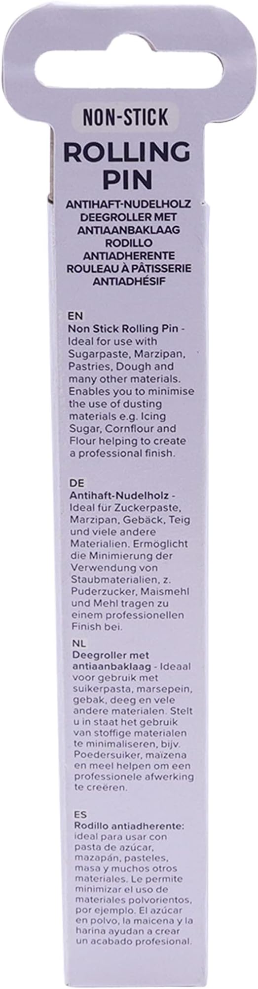 Knights Bridge Global PP85 PME Non-Stick Polyethylene Rolling Pin, 6" for Cake & Cookie Decorating, White, 6"