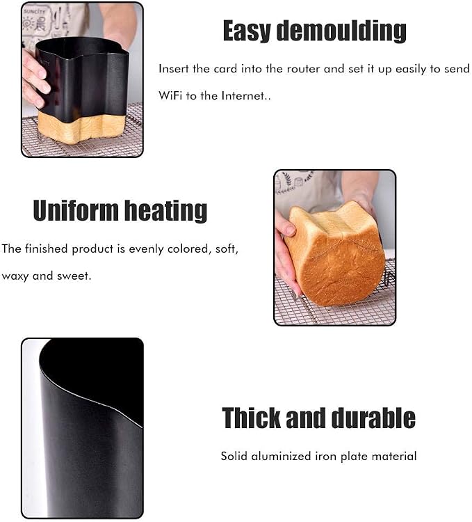 JTLB Cute Cat Shaped Bread Loaf Pan, Food Grade Aluminized Steel Non Stick Baking Mold, Seamless Integrated Toast Cake Bakeware for Home Kitchen Dessert Baking