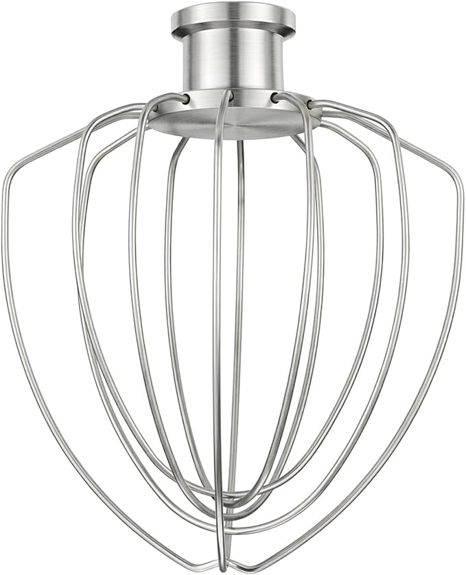 K45WW Whisk Attachment for 4.5 5 QT KitchenAid Tilt-Head Stand Mixer, 6 Wire Whip Compatible with Kitchen Aid accessories，Holeless Hub Design, 30% Faster Mixing, Dishwasher Safe