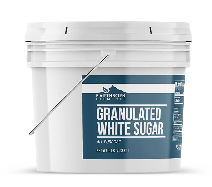 Earthborn Elements Granulated White Sugar 1 Gallon Bucket, Baking and Kitchen Staple, Non GMO (144 Ounce)