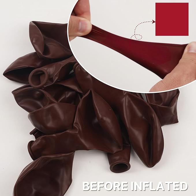 PartyWoo Burgundy Balloons 100 pcs Different Sizes of 18 12 10 5 Inch Dark Chestnut Red Maroon Balloon Arch Kit Garland for Birthday Graduation Anniversary Cherry Casino Party Decorations Red-Y62