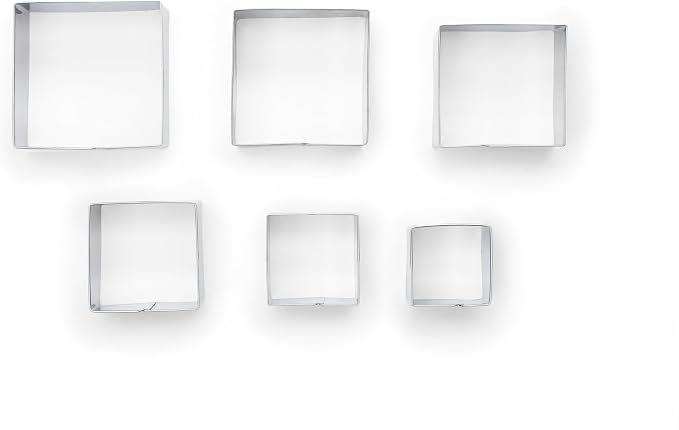 Fox Run, 1 x 2.75 x 2.75 inches, Square Cookie Cutter Set