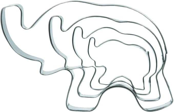 Elephant Cookie Cutters Set,4 PCS Set Elephant Shaped Stainless Steel Molds for Cookies,Biscuit,Vegetable,Fruit,Baking Pastries Doughs