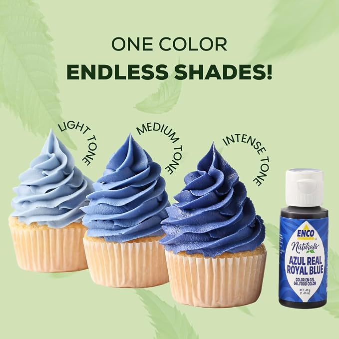 ENCO Natural Food Coloring Gel Royal Blue (1.41 oz) – No Artificial Dyes, Vibrant Colors for Icing, Buttercream & Fondant – Kosher & Vegan Colors – Baking & Cake Decorating