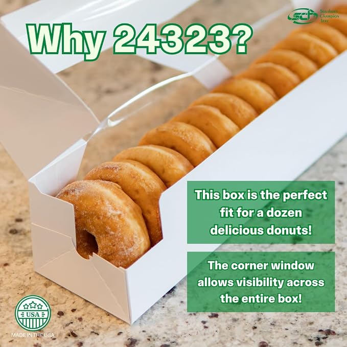 SCT 24323 Paperboard White Window Bakery Box, 18" Length x 4" Width x 3-1/2" Height (Case of 200)
