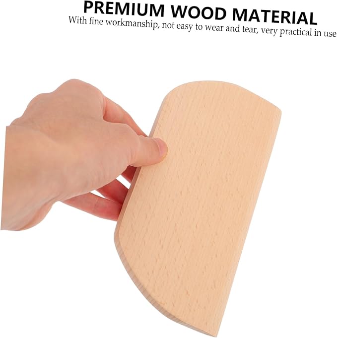 Wooden Dough Scraper Multi-functional Flour Cutter and Scraper Tool for Baking Non-stick Design for Cutting Dough Pizza and Cakes