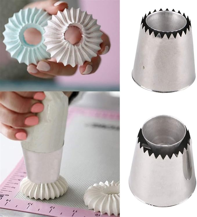 FantasyDay 4 piece Stainless Steel Piping Tips Piping Nozzles Cake Decorating Supplies Cookies Cupcake Icing Decorating Supplies Decorating Kits Frosting Icing Tips Baking Set Tools