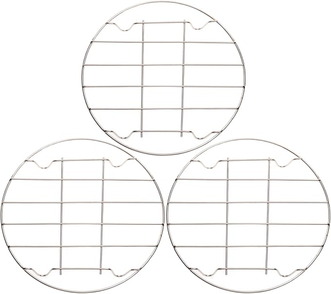 3Pcs 23cm / 9.06" Stainless Steel Round Steamer Racks, 9" Cooling Racks, Steaming Baking Rack for Pressure Cooker, Air Fryer, Canning