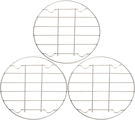 3Pcs 23cm / 9.06" Stainless Steel Round Steamer Racks, 9" Cooling Racks, Steaming Baking Rack for Pressure Cooker, Air Fryer, Canning