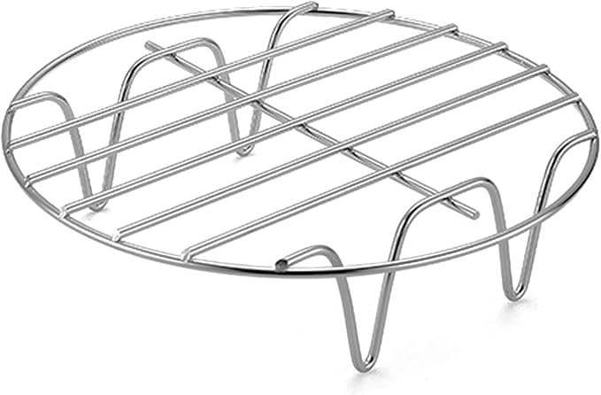 13.8" Round Cooking Rack Versatile Stainless Steel Grid Grill Steamer Rack, Fits Air Fryer Pot Pressure Cooker Canning