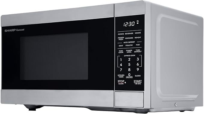 SHARP Countertop Microwave Oven with Removable 10.6" Carousel Turntable, 900 Watt, 0.9 Cubic Feet, Stainless Steel