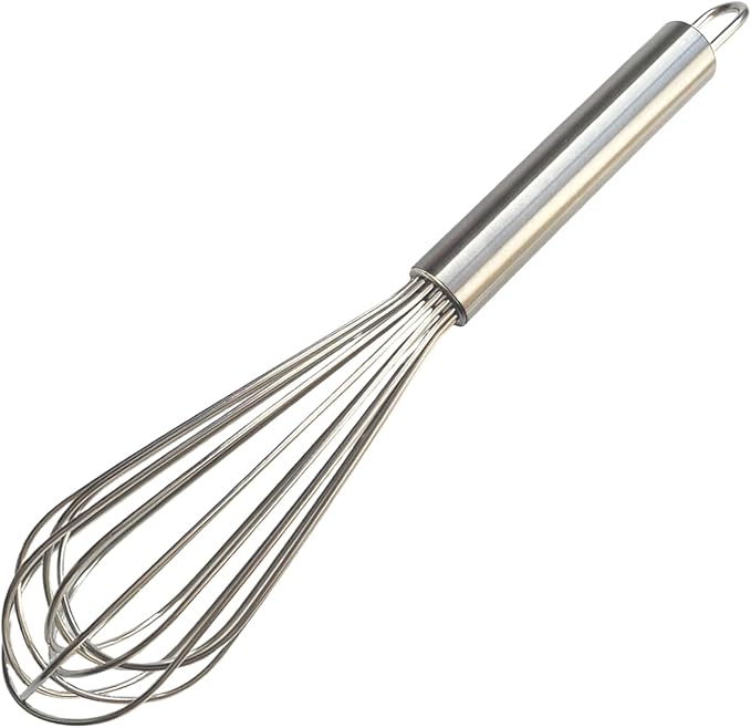 304 Stainless Steel Whisk, 16 Wires Heavy Duty Kitchen Whisk for Mixing Whipping Eggs, Cream, Batter (12 inch)