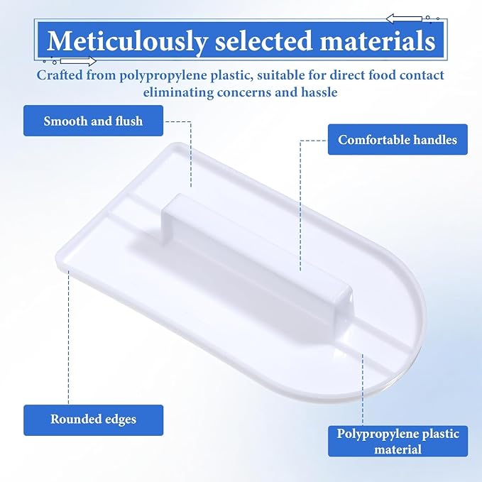3Pcs White Cake Decoration Icing Smoother, Fondant Smoothing Tool, Plastic Fondant Icing Smoother Polisher, Icings Scraper Paddle Tool for Cake Decoration Tools 14.5x8cm