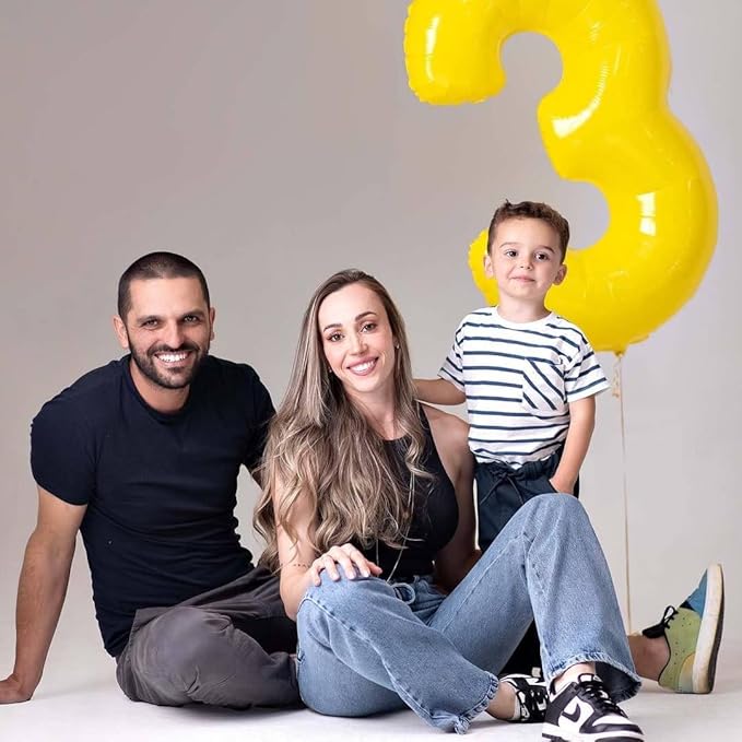 Yellow Number 8 Balloon 40 Inch, 8th Birthday Party Decorations for Children, Giant 8 Foil Balloon for Party Supplies