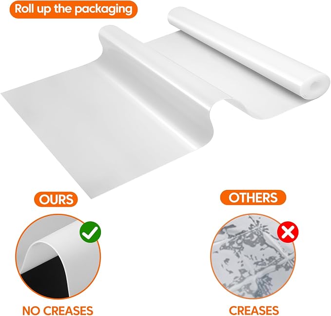 Large Silicone Mat for Kitchen Counter, 20" x 80" Cuttable Heat Resistant Mats for Countertop, Suitable for Dining Tables, Desks, Buffet Cabinet, etc. Skin-Friendly Material, Translucent
