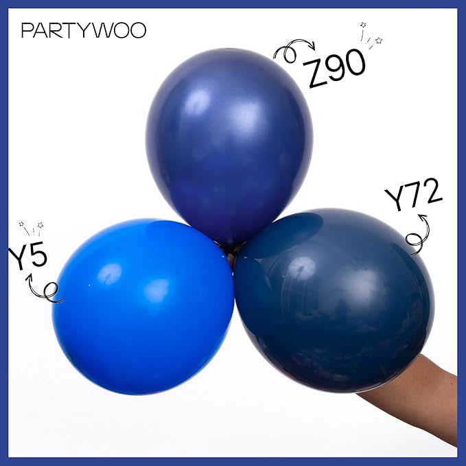 PartyWoo Navy Blue Balloons 100pcs 12 Inch Dark Blue Latex Helium Balloons for Graduation New Year Wedding Sports Theme Boy Baby Shower Men Birthday Bachelorette Party Decorations Blue-Z90