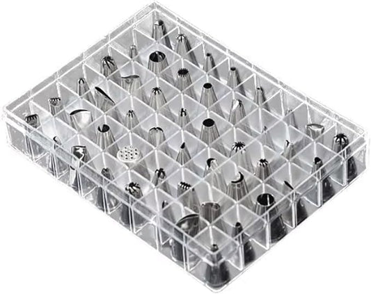 Piping Tips 24/48pcs Pastry Nozzles Stainless Steel Icing Tips Russian Tips Decorating Tips Piping Kit Icing Nozzles Tips for Cookies(48 pcs Set)