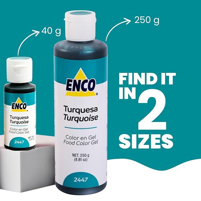 ENCO Food Coloring Gel Turquoise 1.41 oz (40g) Concentrated, Vegan