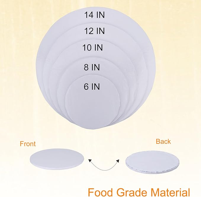 6 inch Round Cake Drum Boards, Dulinkas 1/4 Inch Thick White Corrugated Cardboard Cake Base Grease-Resistant Cake Boards for Multi-Layer Cakes, Weddings & Parties 2 Pack