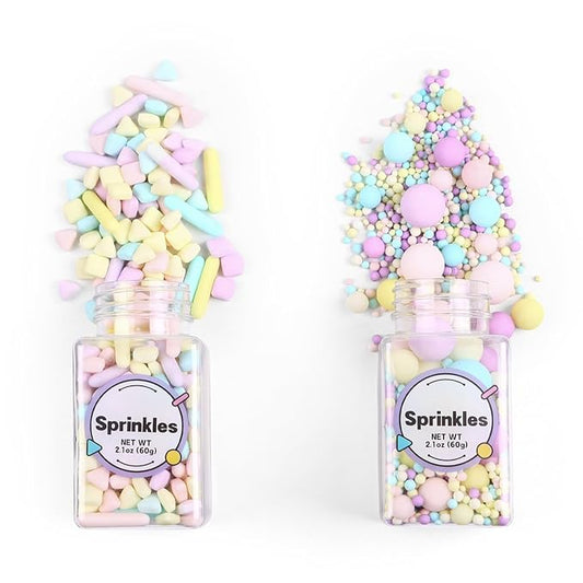 Edible Pearls for Cake Decorating, Matt Pearl Sprinkles, Pastel Sugar Sprinkles, Cube Sprinkles, Pearl Sprinkles for Cake, Cupcakes, Macaron, Ice Cream, and Cookies. (120g/4.2oz)