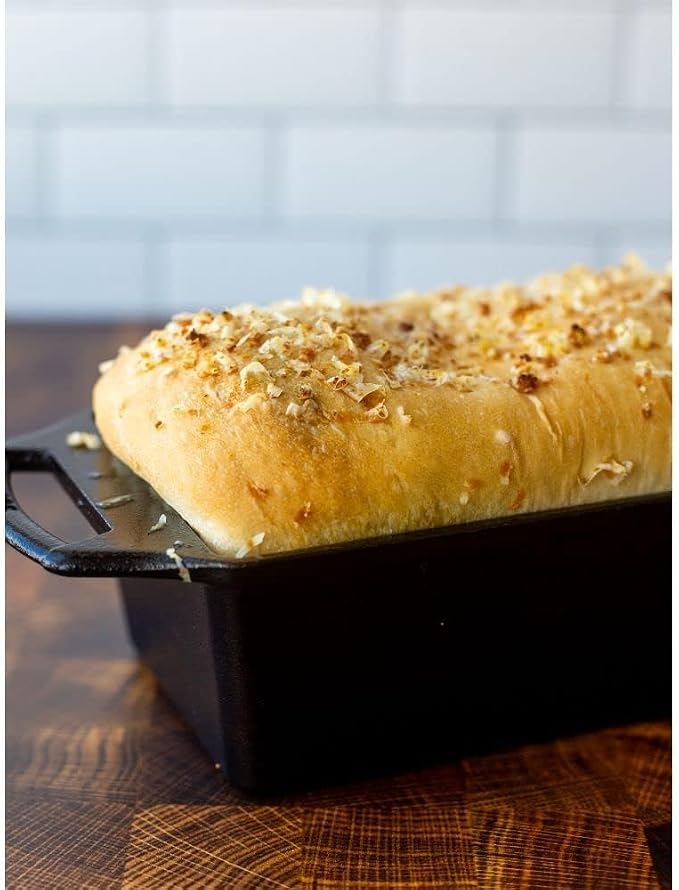 Lodge Seasoned Cast Iron Loaf Pan 8.5 Inches - Pre-Seasoned Rectangular Cast Iron Bakeware- Even Browning Bread Pan with Easy-Release Finish - PFAS-Free Non-Toxic Cookware (Pack of 3)