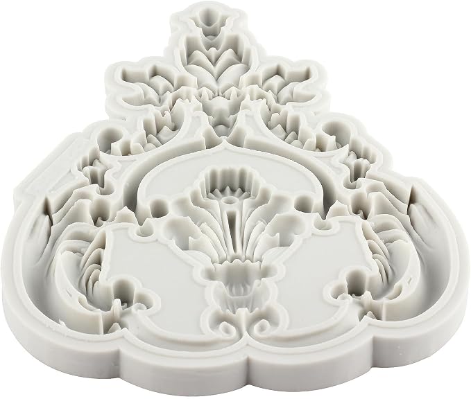 Baroque Style Curlicues Scroll Lace Fondant Silicone Molds Relief Flower Mold Filigree Mold 3D Sculpted For Sugar Cake Decorating Cupcake Topper Candy Chocolate Gum Paste Polymer Clay