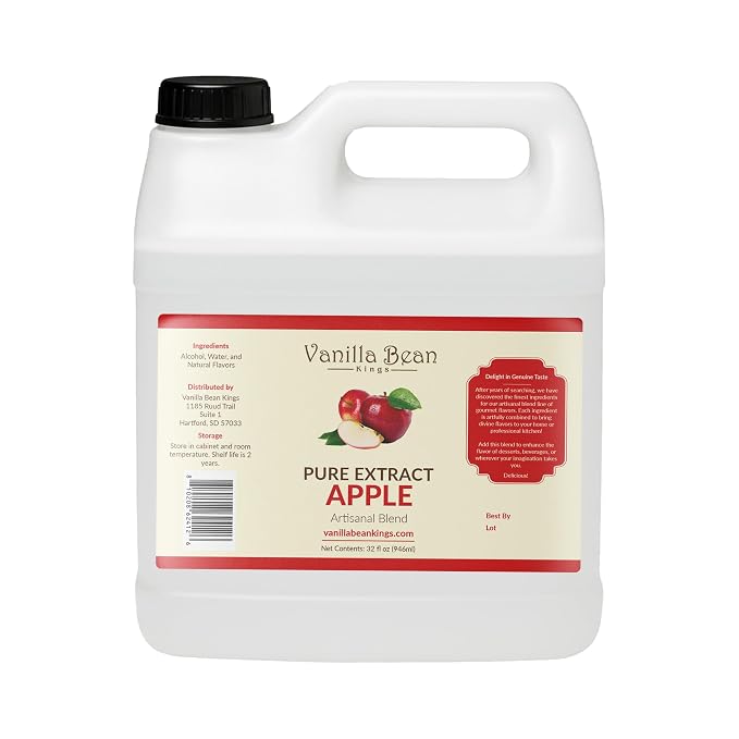 Pure Apple Flavor for Baking and Flavoring - Premium Quality Natural Flavors for Baked Goods, Desserts, & Cooking - 32 FL OZ