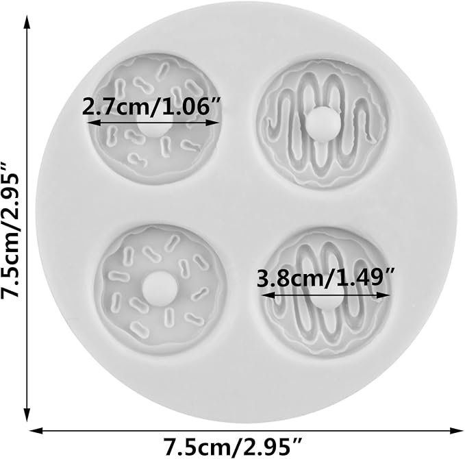 Doughnut Polymer Clay Mold Donut Silicone Molds for DIY Crafts Epoxy Resin Casting Air Dry Polymer Clay Plaster Jewelry Making