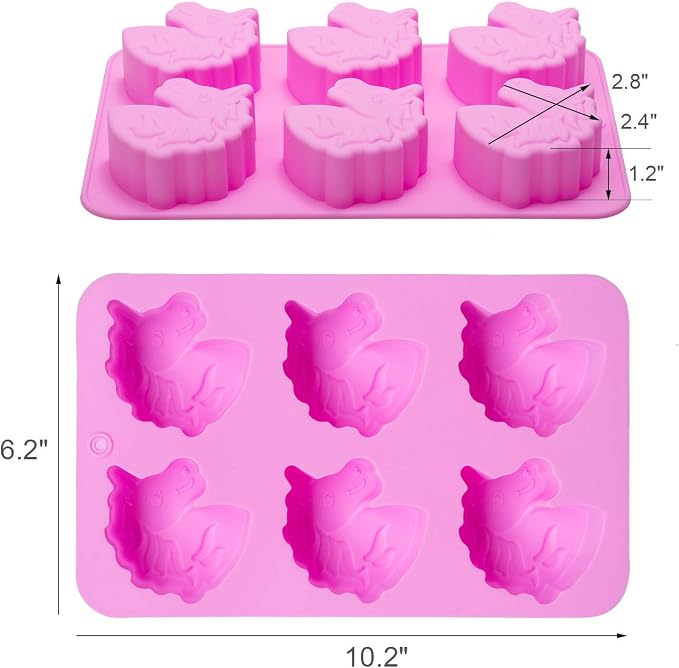 Fewo 2Pcs Unicorn Cupcake Molds, 6-Cavity Unicorn Head Silicone Cake Baking Pan Bath Bomb Soap Pudding Mould Little Girl Birthday Party Supplies