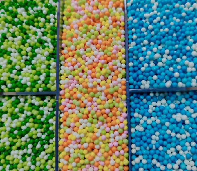 HeDeon&Rles 2mm Edible Colorful Pearls Sprinkles for Baking Caketopper Valentines St. Patrick's Day Easter Sprinkles Cake Decoration Birthday Wedding Caketopper