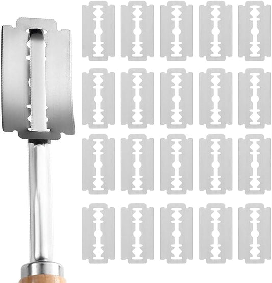 Bread Lame Blades, 20-Pack Bread Lame Blades Refill, Bread Scoring Blade Replacement, 6Cr13 Surgical-Grade Stainless Steel Blades - Precision Razor Blades Designed for Sourdough Bread Scoring