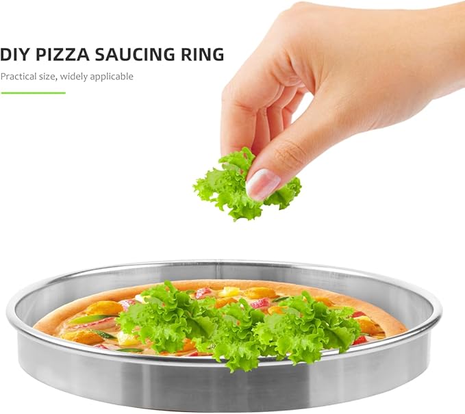 DOITOOL 7 Inch Cookie Cutter Round Cake Ring Stainless Steel Pizza Saucing Ring Large Biscuit Mold Pastry Tool for Baking Doughnut Cutting Mousse Dessert Making