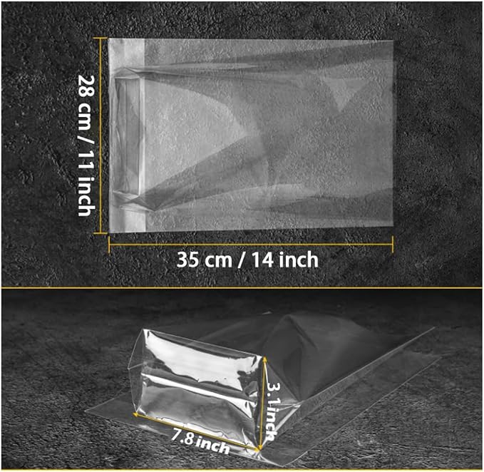 Clear Bread Bags with Ties 11‘'x14'', 100 Reusable Plastic Bags for Homemade Bread, Cellophane Storage Wrap for Sourdough,Loaf,Cookies,Candy or Party Favors