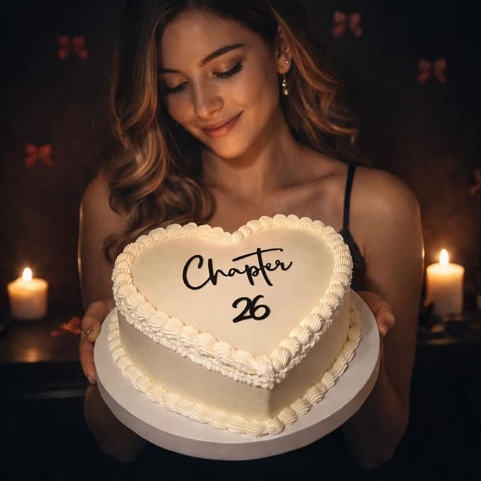 Chapter 26 Cake Topper – Acrylic 26th Birthday Cake Decoration for women Happy 26 Cake Topper for Party, Modern Coming of Age Birthday Decor (Chapter 26)