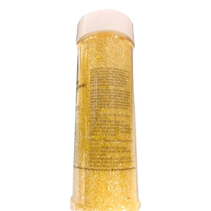 Sentovac Yellow Sanding Sugar for Baking Edible Sparkling Coarse Sugar Crystals Sprinkles for Baking Topping Cake Cookie Cupcake Topper Ice Cream Decoration Supplies 3.2 OZ