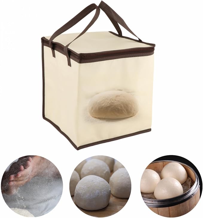 Bread Proofer Portable Aluminum Film Heating Pad Foldable Proofing Box Heat Preservation Dough Proofer Handle Suitable for Bread Making Sourdoughs Fer, 35L