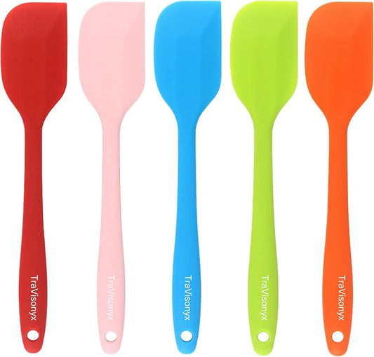 5 Pcs Silicone Spatula,Food Grade Rubber Spatula, Spatulas Silicone Heat Resistant, Used for Baking, Cooking, non Stick, Dishwasher Safe, BPA Free(21.3cm/8.4Inch)