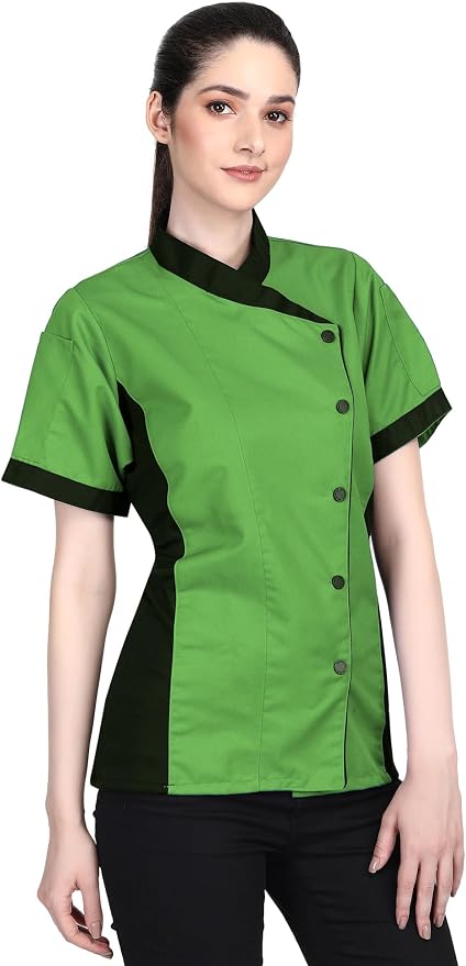 Short Sleeves Only Women's Ladies Side Mesh Chef's Coat Jacket
