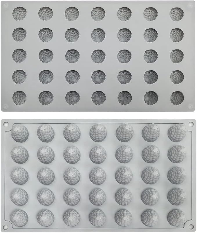mostsom 35-Cavity 3D Raspberry Silicone Mold for Fondant Chocolate Candy Gum Paste Polymer Clay Resin Kitchen Baking Sugar Craft Cake Cupcake Decorating Tools (Raspberry D)