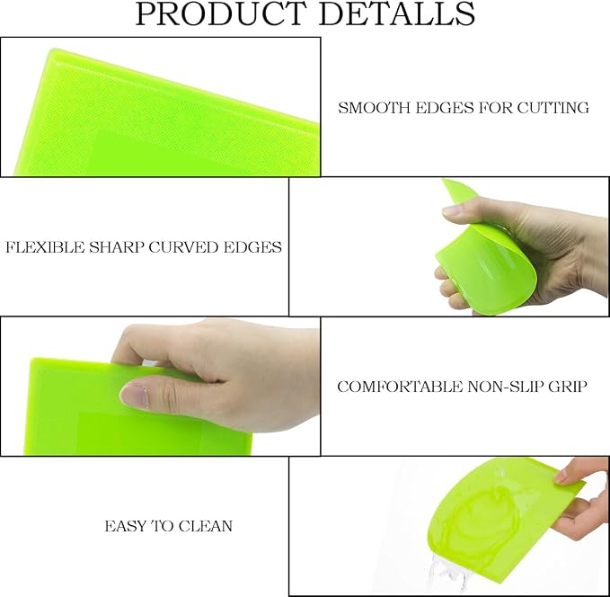 4 PCS Dough Scrapers, Pastry Baking Bench Dough Scraper, Plastic Dough Scraper, Bowl Scrapers, Cutter Tool for Cake Decorating, 4.7x3.7-IN/12x9.5 CM