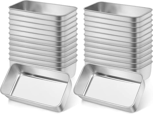 Leonyo 24 Pack 9x5IN Loaf Pans for Baking Bread, 9x5IN Stainless Steel Loaf Pans Set for Homemade Bread, Meatloaf, Bananas, Brownies, Lasagnas, Dishwasher Oven Safe