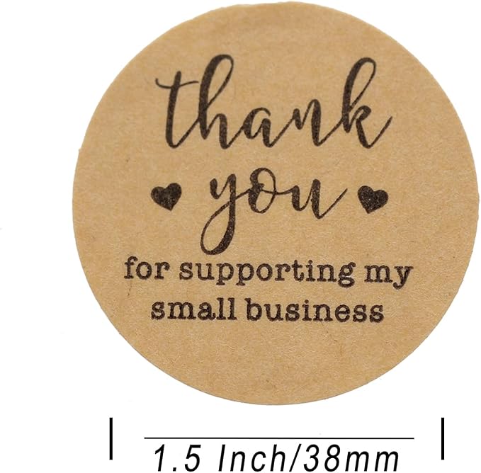 Yoget 1.5''Thank You for Supporting My Small Business Sticker, Thank You Stickers, 500 Labels Per Roll