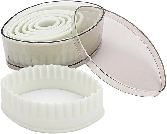 Multi-Shape Nylon Cookie Molds Round Square Star Plastic Geometry Biscuit Cutter Dough Mousse Bread Slicer DIY Bakery Utensils (Fluted Eye)