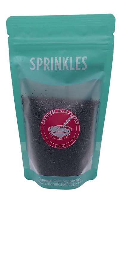 NCS Black Coarse Sanding Sugar, Crystal Decorating Sugar for Baking & Drink Rims, 7 oz